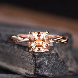 💞 Rose Gold Square Cute Romantic Stone Ring for Women, VIP231
